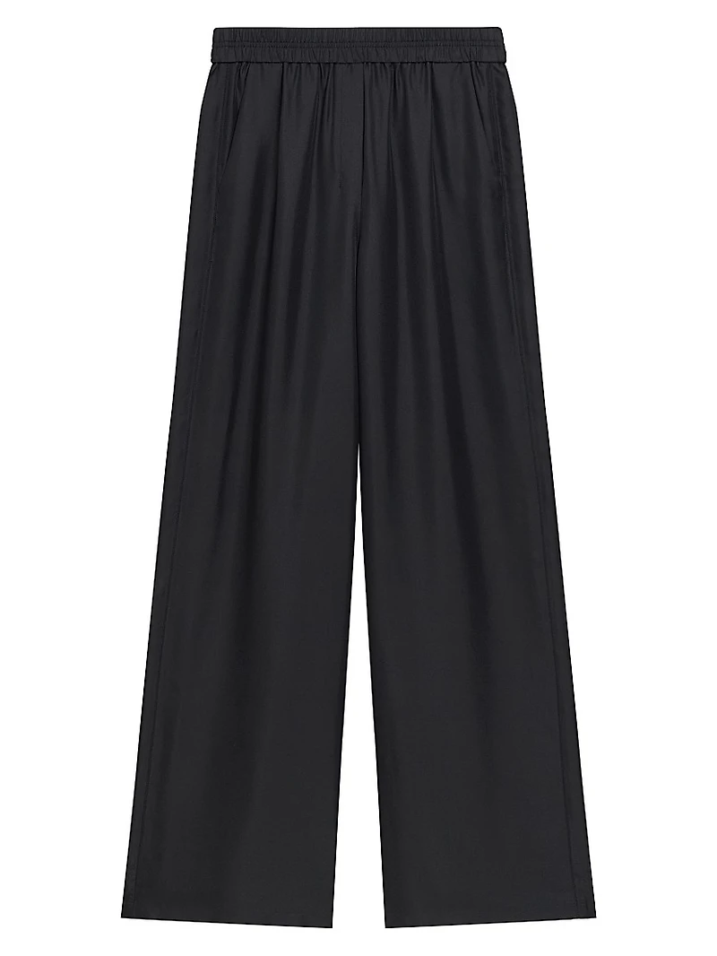 Silk Elasticized Wide-Leg Pants