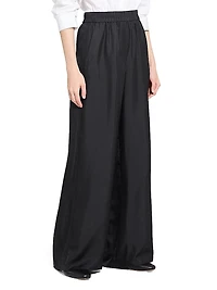 Silk Elasticized Wide-Leg Pants