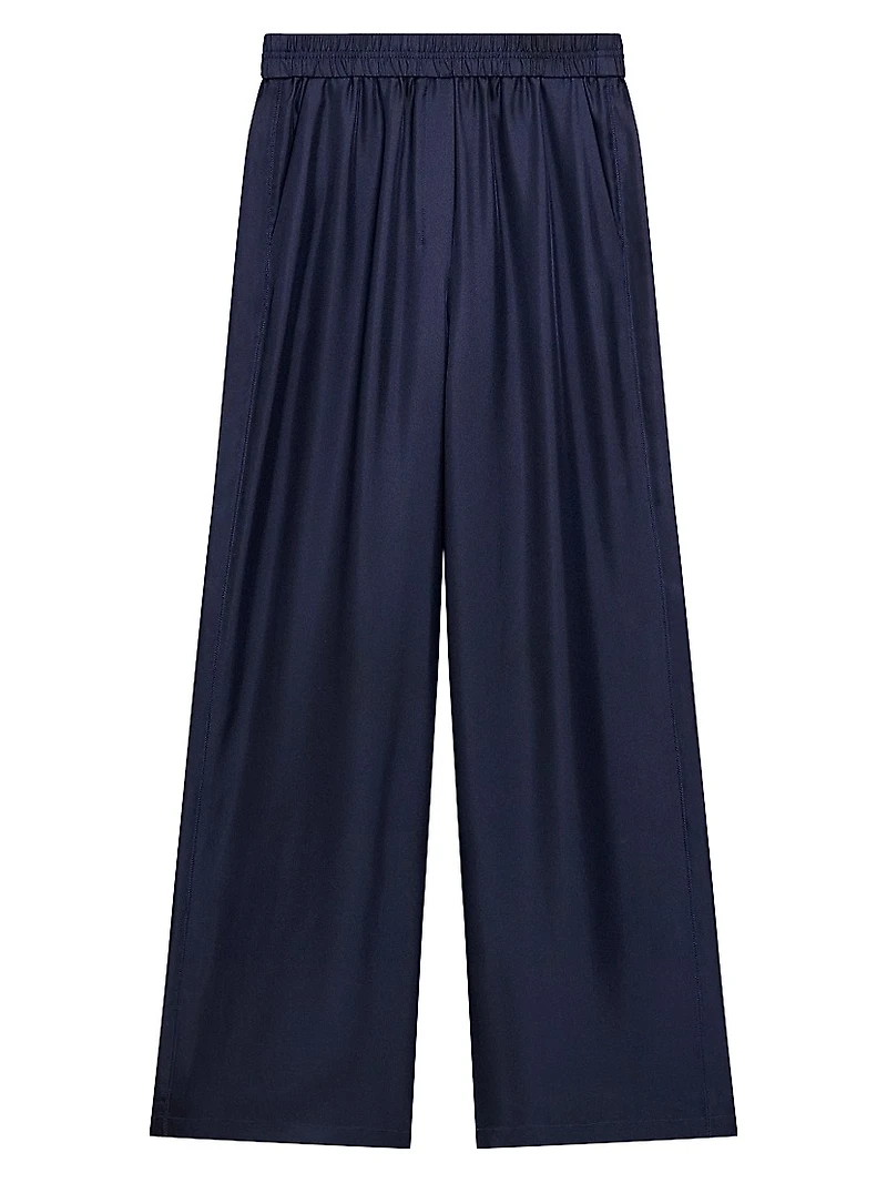 Silk Elasticized Wide-Leg Pants