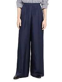 Silk Elasticized Wide-Leg Pants