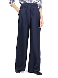 Silk Elasticized Wide-Leg Pants