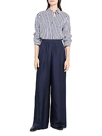 Silk Elasticized Wide-Leg Pants
