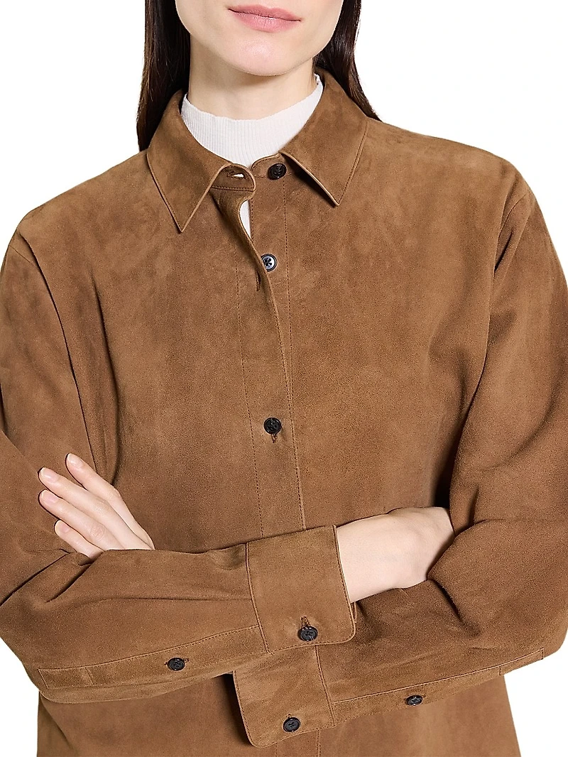 Classic Menswear Leather Shirt