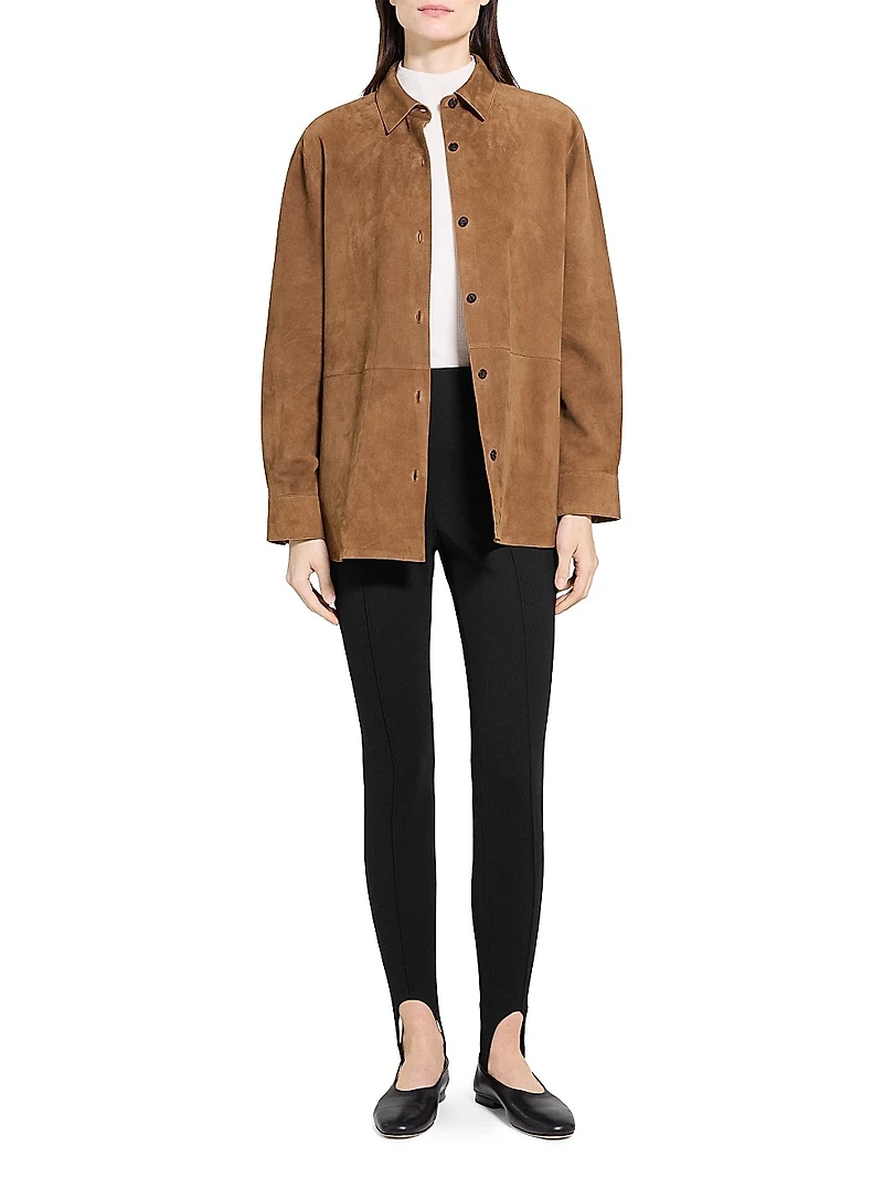 Classic Menswear Leather Shirt