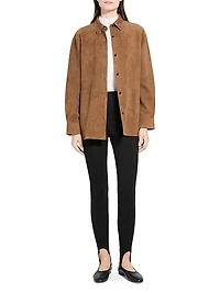 Classic Menswear Leather Shirt