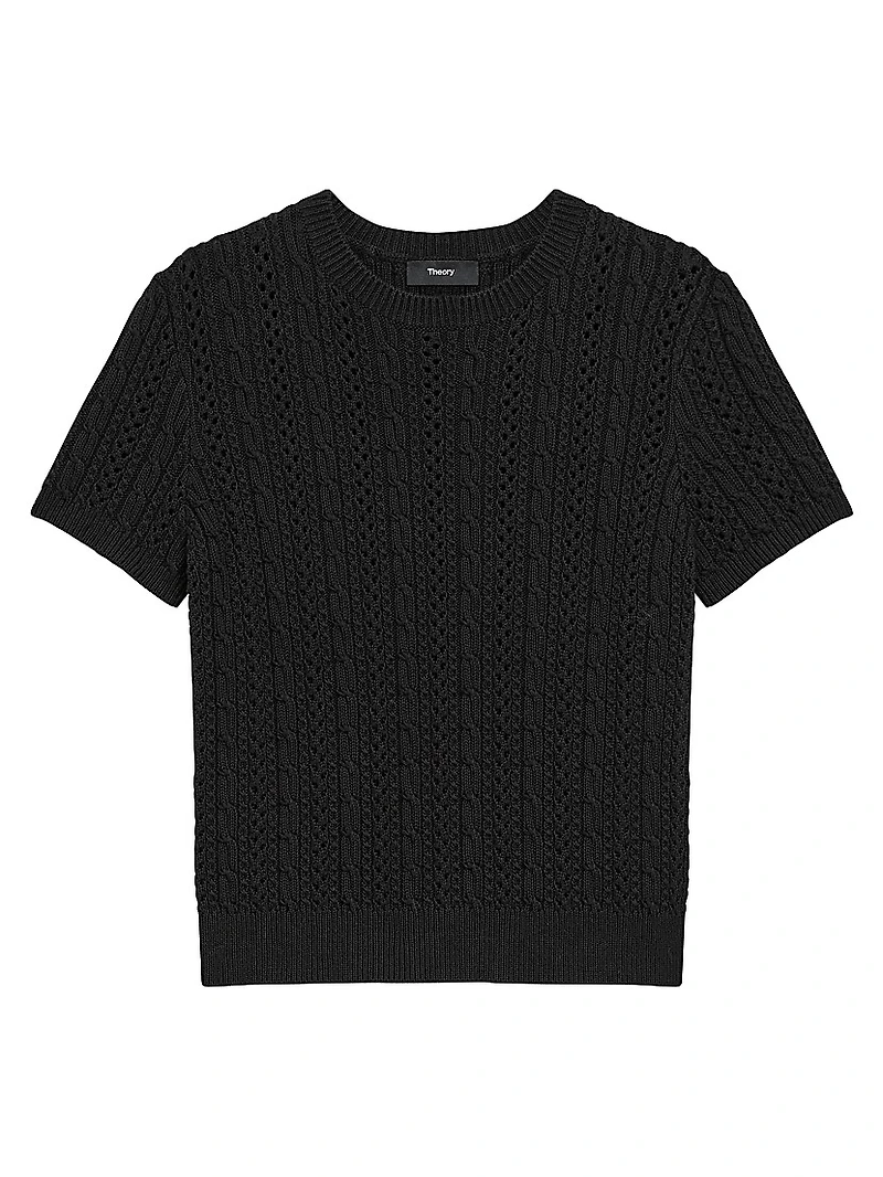 Cable Cotton T-Shirt