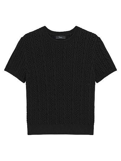 Cable Cotton T-Shirt