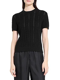 Cable Cotton T-Shirt