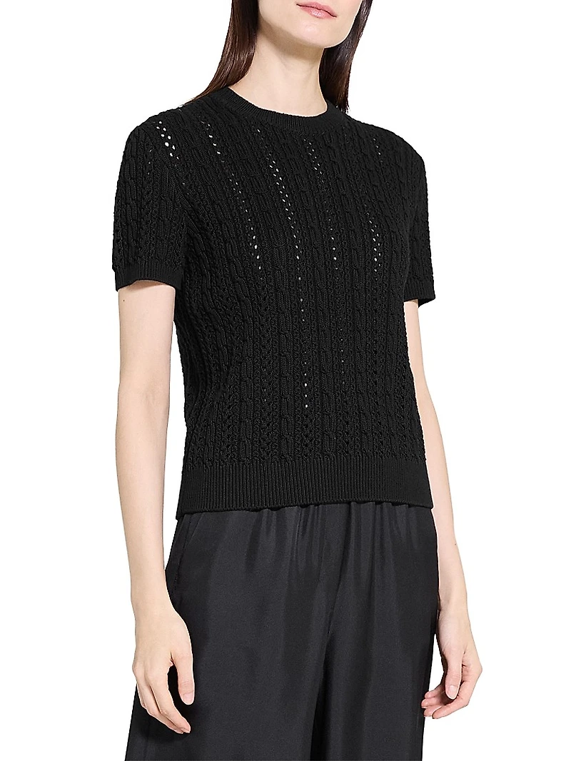 Cable Cotton T-Shirt