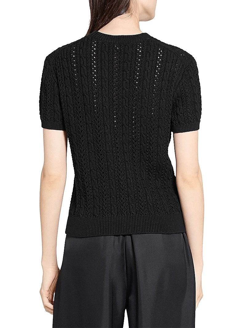 Cable Cotton T-Shirt