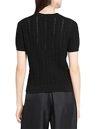 Cable Cotton T-Shirt