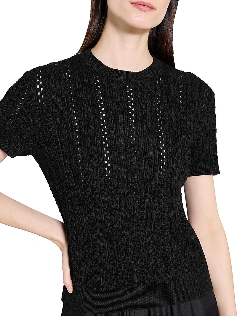 Cable Cotton T-Shirt