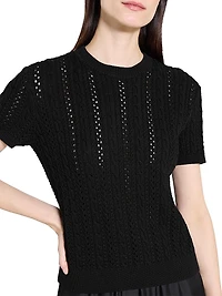 Cable Cotton T-Shirt