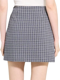 Plaid Knit A-Line Miniskirt