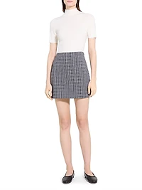 Plaid Knit A-Line Miniskirt