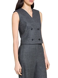 Shrunken Double-Breasted Virgin Wool Vest