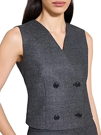 Shrunken Double-Breasted Virgin Wool Vest