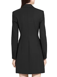 Stretch-Wool Double-Breasted Blazer Dress
