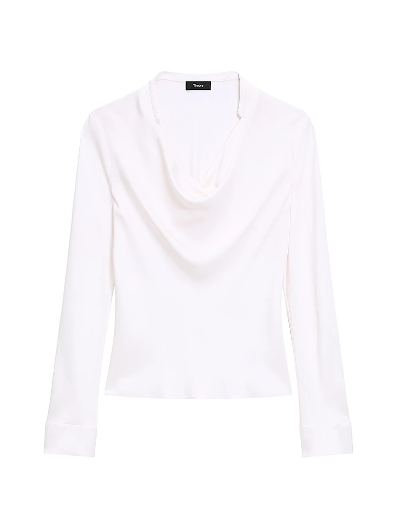 Silk Cowlneck Blouse