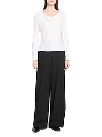 Silk Cowlneck Blouse