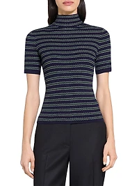 Leenda Striped Merino Wool Top