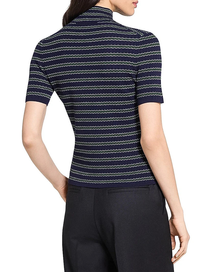 Leenda Striped Merino Wool Top