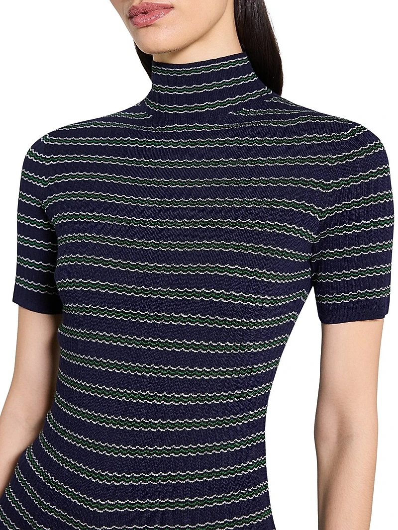 Leenda Striped Merino Wool Top