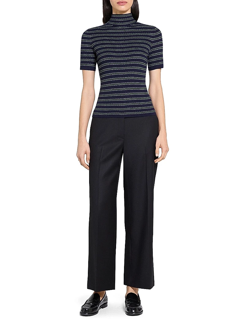 Leenda Striped Merino Wool Top