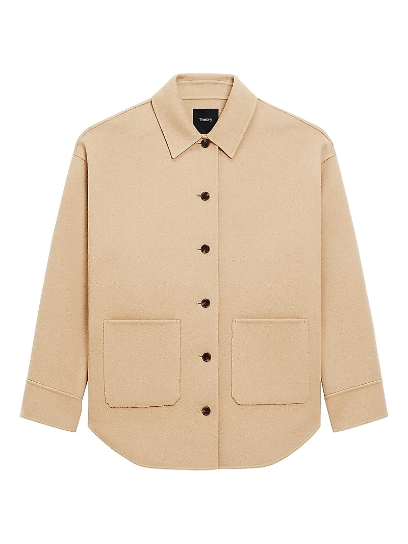 Oversized Wool-Cashmere Shirt Jacket
