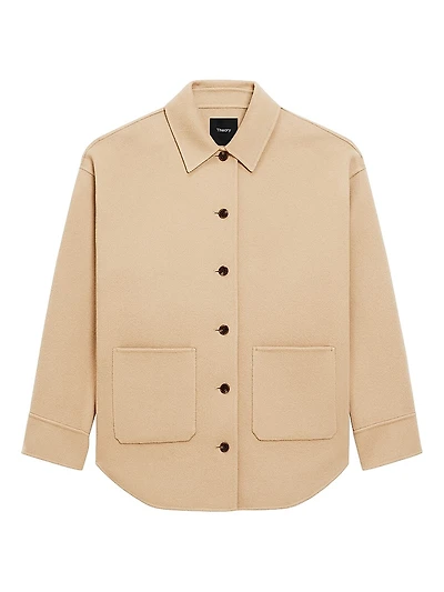 Oversized Wool-Cashmere Shirt Jacket