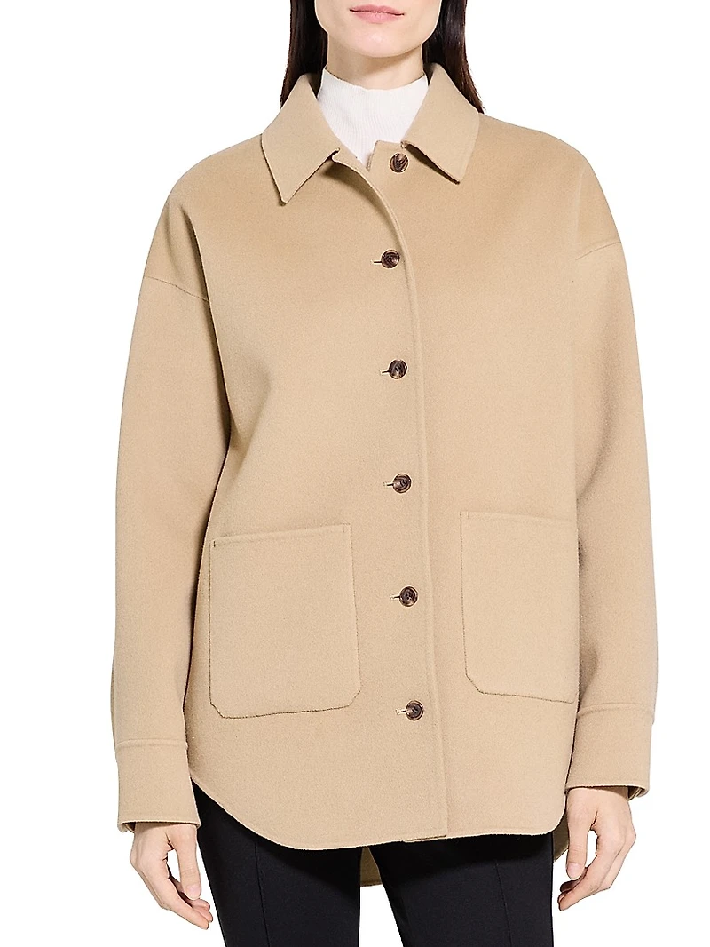 Oversized Wool-Cashmere Shirt Jacket