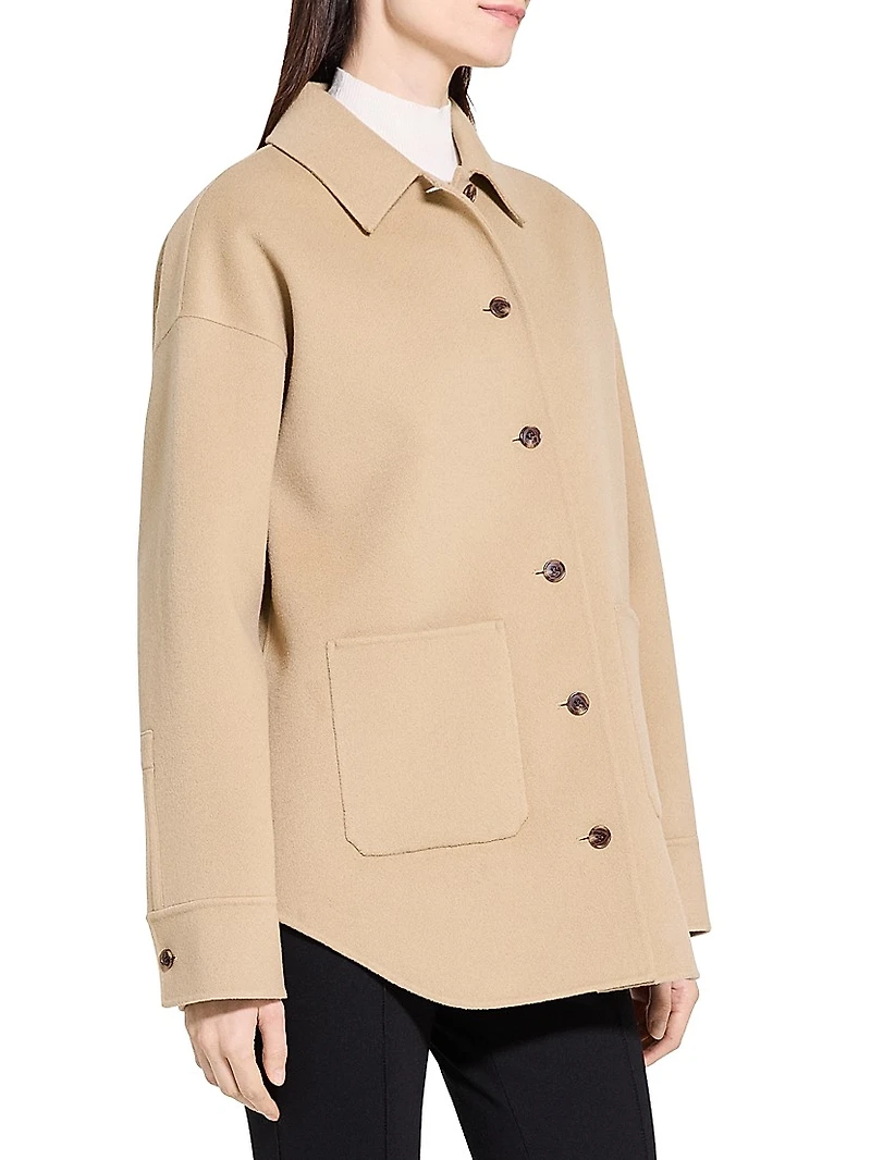 Oversized Wool-Cashmere Shirt Jacket