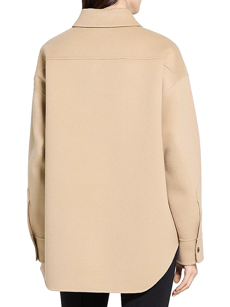 Oversized Wool-Cashmere Shirt Jacket