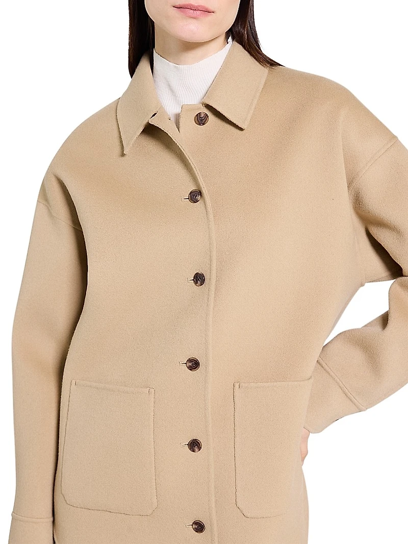 Oversized Wool-Cashmere Shirt Jacket