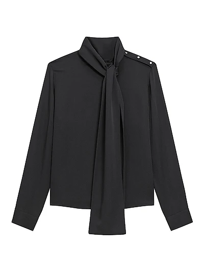 Silk Tieneck Blouse