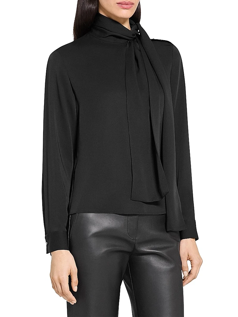Silk Tieneck Blouse