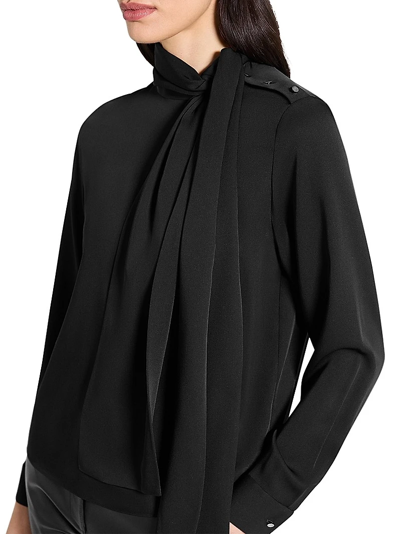 Silk Tieneck Blouse
