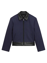 Boxy Zip-Front Wool-Blend Jacket