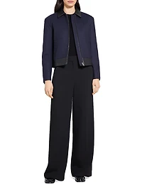 Boxy Zip-Front Wool-Blend Jacket