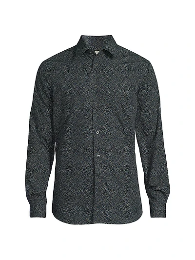 Floral Cotton Tailored Button-Front Shirt