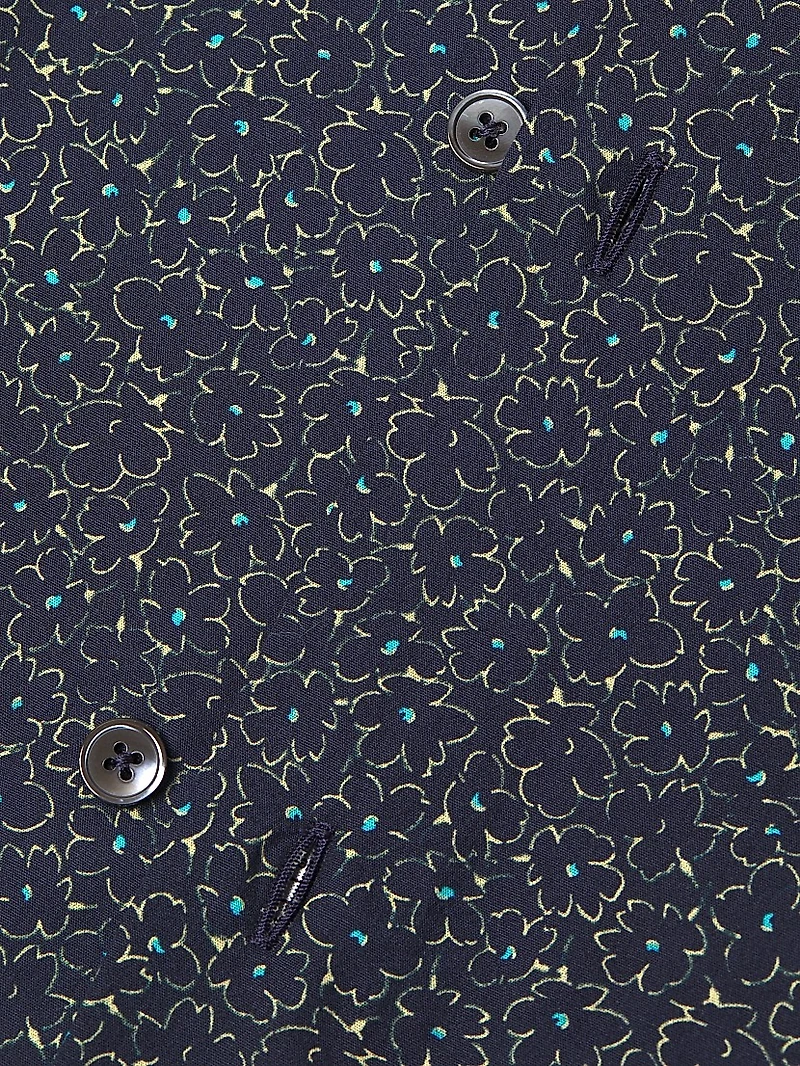 Floral Cotton Tailored Button-Front Shirt