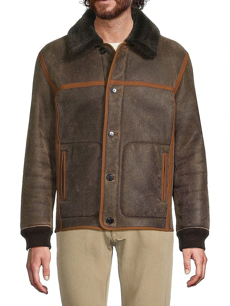 Casual Fit Shearling Jacket