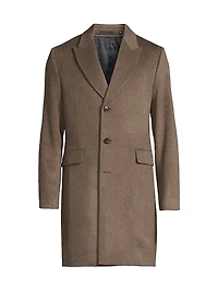 Wool-Cashmere Single-Breasted Overcoat