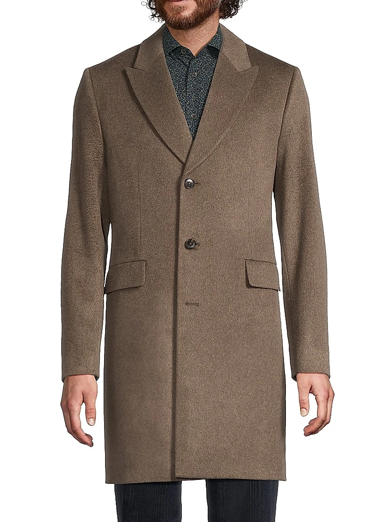 Wool-Cashmere Single-Breasted Overcoat