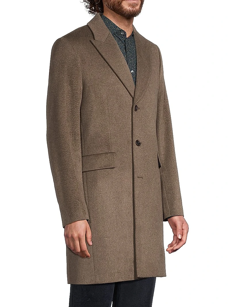 Wool-Cashmere Single-Breasted Overcoat