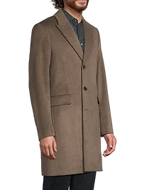 Wool-Cashmere Single-Breasted Overcoat