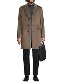 Wool-Cashmere Single-Breasted Overcoat