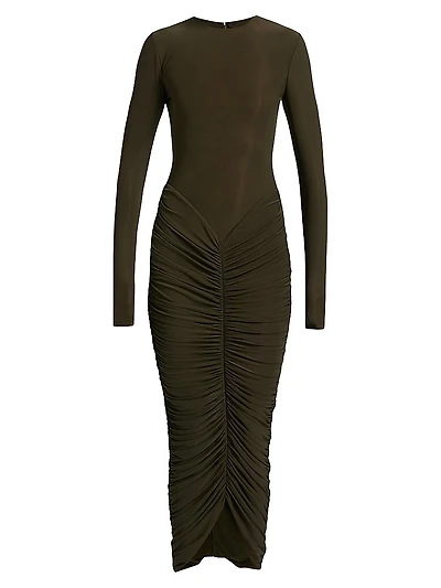 Sidonie Gathered Jersey Maxi Dress