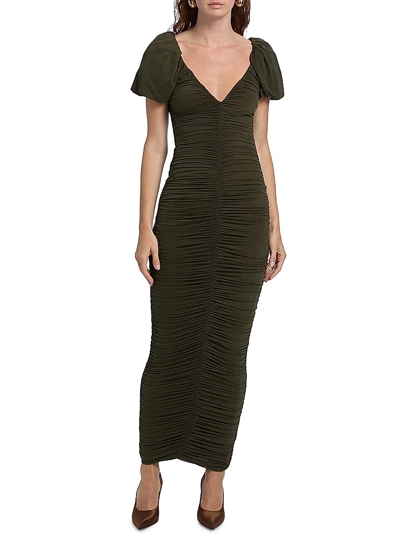 Lupine Ruched Body-Con Maxi Dress