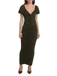 Lupine Ruched Body-Con Maxi Dress